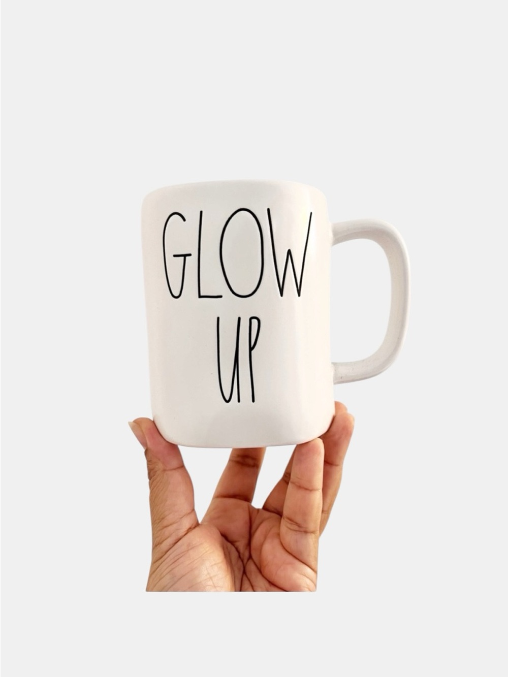 Rae Dunn  'GLOW UP' White Ceramic Mug
